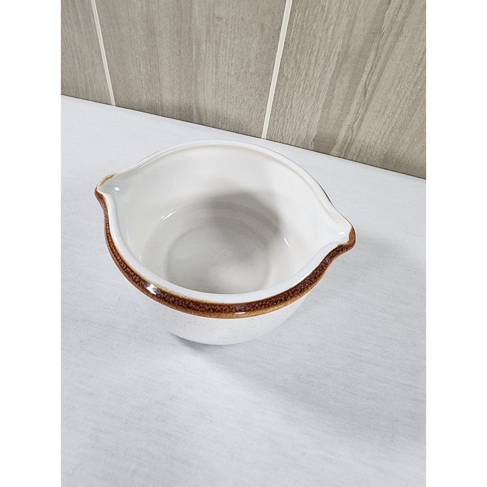 Mikasa Natural Beauty C9000 Gravy Bowl Dual Double Spout Speckled 1970s Japan - Picture 2 of 9